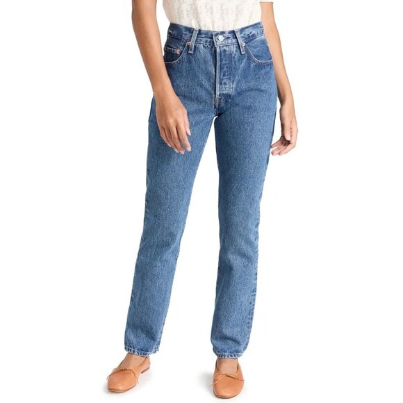 Levi’s 501 Skinny High Rise Button Fly Women’s Jeans Size 29 Medium Wash - Picture 1 of 10